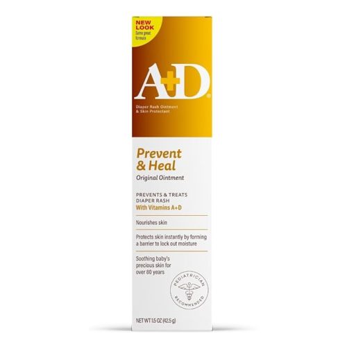 A+D Original Diaper Rash Ointment, Baby Skin Protectant with Lanolin and Petrolatum, Seals Out Wetness, Helps Prevent Diaper Rash, 1.5 Ounce Tube, Packaging May Vary