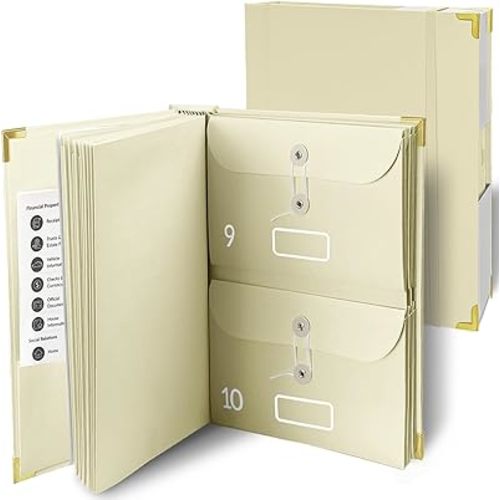 | The Folio Document Organizer | Expanding Storage Folder Incl, Emergency Binder, Birth Certificates, Social Security Cards, Passports, Photos, and Letters.