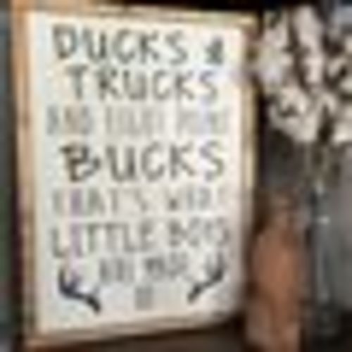 What little boys are made of - ducks & trucks and 8 point bucks - nursery signs - boys room signs