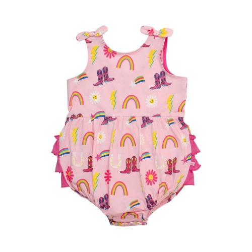 Cowgirl Cutie Ruffle Bubble Romper, 6-12M