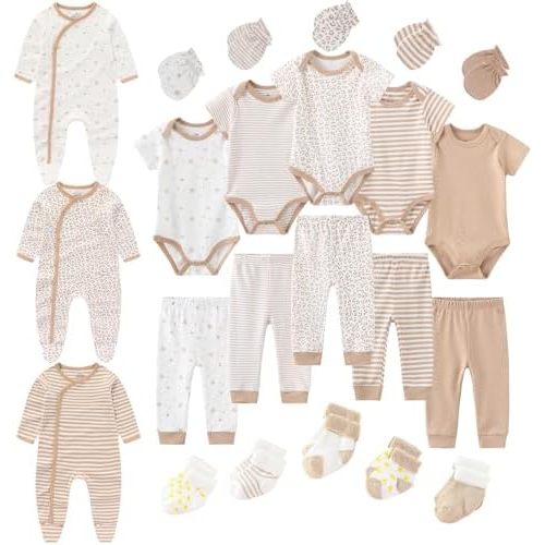 Baby Girls Boy Layette Gift Set 23 Piece New Born Bodysuits Boy and Girl 100% Cotton Clothes Unisex Baby Outfit