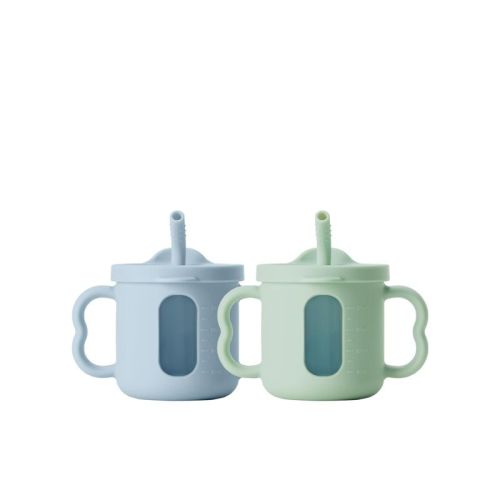 Bc Babycare Silicone Cup with Handles Feeding Straw Cups,7oz,Unisex,6- 36 Months