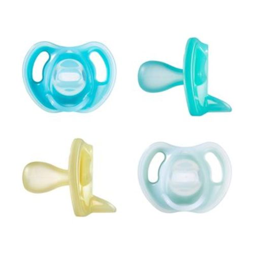 Tommee Tippee Ultra-light Silicone Baby Pacifier 6-18m - Blue/yellow - 4pk