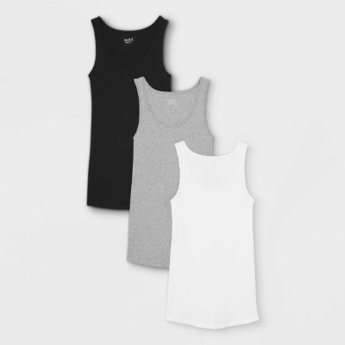 Rib 3pk Bundle Maternity Tank Top - Isabel Maternity by Ingrid & Isabel™ Black/White/Gray S
