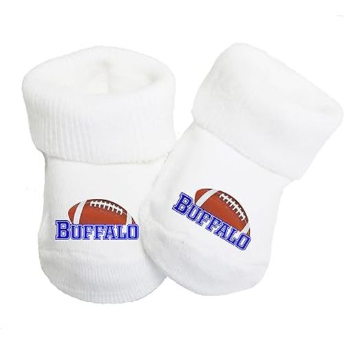 Football Baby Toe Sock Booties for Buffalo Fans 0-9 Months