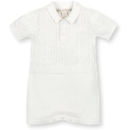 Hope & Henry Organic Cotton Sweater Romper with Button Front