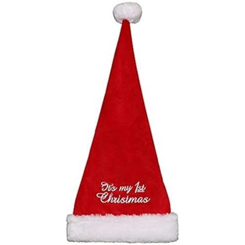 Newborn Infant Santa Hat Babys 1st Christmas Red White 0-6 Months