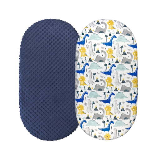 nsendm Bassinet Sheets for Baby Boy 2PCS Baby Mose Basket Sheet Bassinet Sheet Cradle Sheet Adapts To Rectangle Oval Pram Bassinet Pads Minky Dot Cartoon Fitted Sheet Set