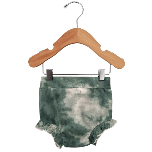Organic Waffle Ruffle Bloomer, Matcha Tie Dye