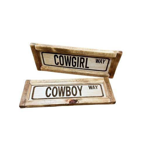 Western Street Sign, Cowgirl/Cowboy Way Wood Street Sign Wall Decor, Cowgirl Nursery, Cowboy Nursery, Western Decor, Western Gift for Her