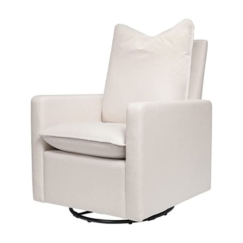 Babyletto Cali Pillowback Swivel Glider in Performance Plastic Cream Eco-Weave, Water Repellent & Stain Resistant, Greenguard Gold and CertiPUR-US Certified - Performance Cream
