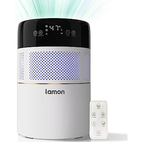 Lamon® Evaporative Humidifier, 400ml/H Cool Moisture Humidifier and Air Purifier with Anion & Filter for Baby, Kid Bedroom, Quiet Work & Top Fill Humidifiers for Home, Plants(4.5L/1.2G)