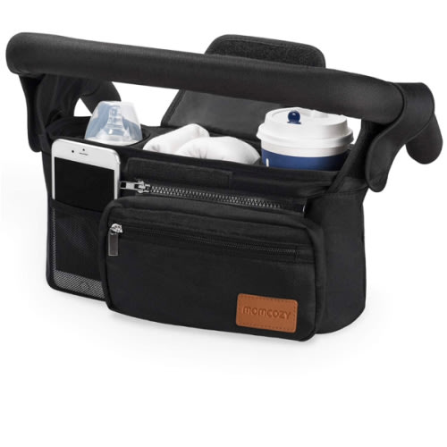 Momcozy Universal Stroller Organizer with Insulated Cup Holder Detachable Phone Bag & Shoulder Strap, Fits for Stroller like Uppababy, Baby Jogger, Britax, BOB, Umbrella and Pet Stroller