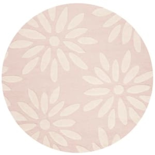 Kids Pink/Ivory 5 ft. x 5 ft. Round Floral Area Rug
