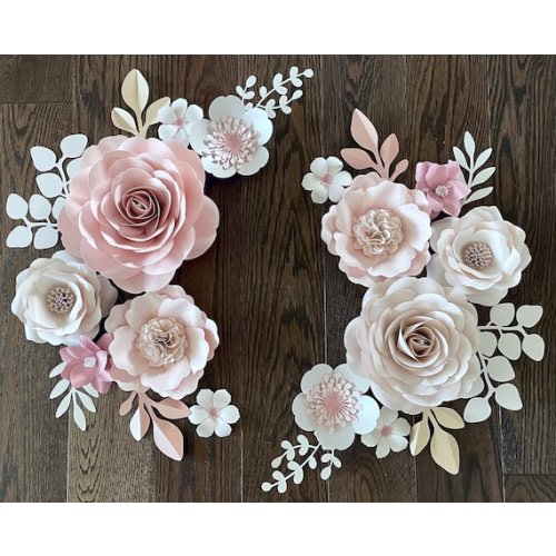 Blush Pink Paper Flower Set, Nursery Paper Flower Wall Decor, Baby Girl Nursery Flowers, Paper Flowers, Nursery Paper Flowers, Wall Flowers - Etsy