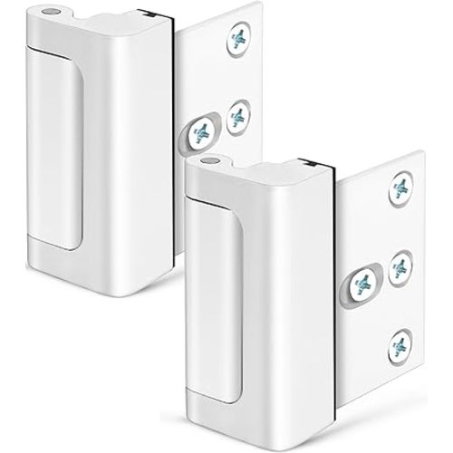 Home Security Door Lock, Childproof Door Reinforcement Lock for Kids Safety with 3" Stop 4 Screws Withstand 800 lbs for Front Inward Swinging Door, Upgrade Child Safety Night Lock to Defend Your Home