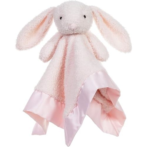 Apricot Lamb Stuffed Animals Pink Bunny Rabbit Security Blanket Infant Nursery Character Blanket Luxury Snuggler Plush Baby Lovey(Pink Bunny, 13 Inches)