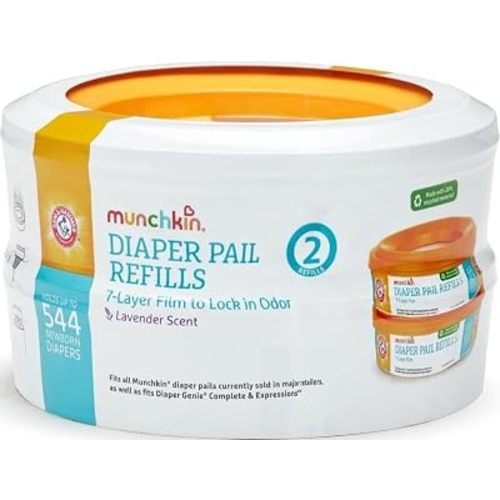 Munchkin Arm & Hammer Diaper Pail Refills, Lavender, 2 Pack