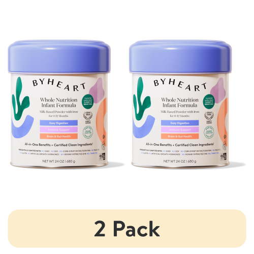(2 pack) ByHeart Whole Nutrition Powder Infant Formula for 0-12 Months, 24 oz Canister