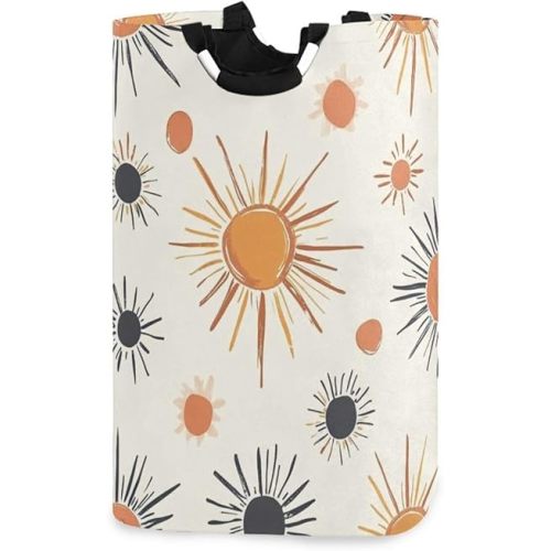 Kigai Boho Sun Laundry Basket with Handles Waterproof Collapsible Laundry Hamper Large Storage Bin Clothes Toys Organizer Washing Bin for Bedroom Nursery Dorm