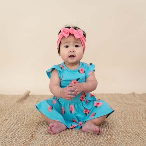 Twirl Bodysuit Dress in Hibiscus