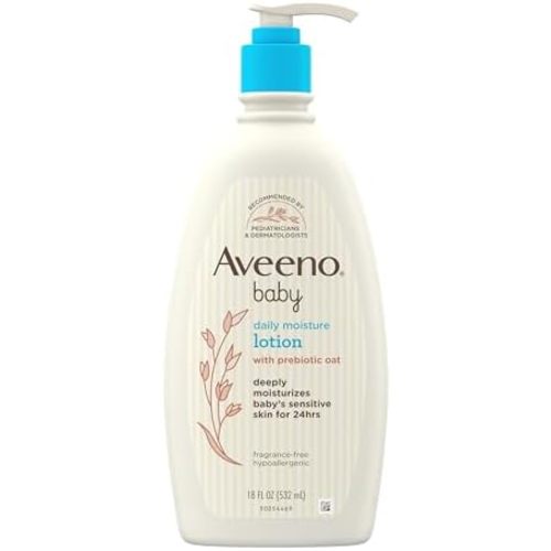 Aveeno Baby Daily Moisture Body Lotion, Fragrance Free, 18 fl. oz