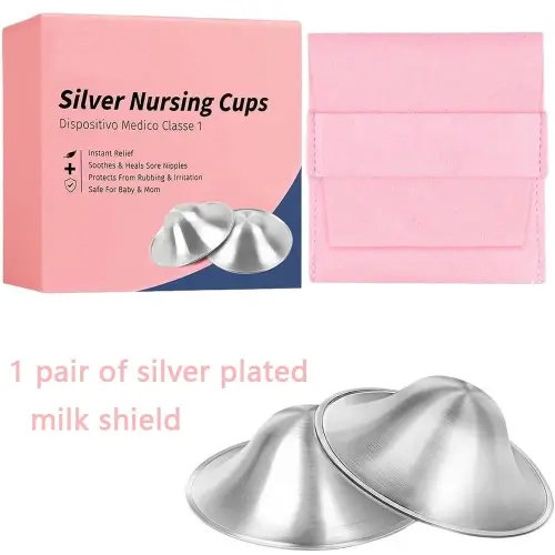 Silver Plated Nursing Cup, 1 Pair Protects From Rubbing & Irritation Breastfeeding Cup, Breastfeeding Accessories for New Moms, Maternity