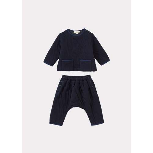Caramel Crabapple Cotton Baby Set - Navy | Garmentory
