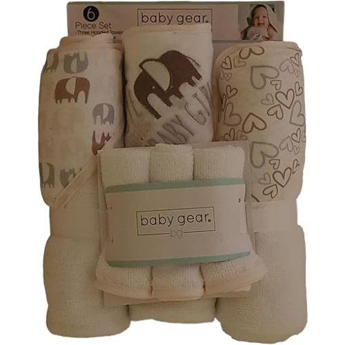 Baby Gear, 6 Piece of Baby Gear, Three Hooded Towels, Three washcloths