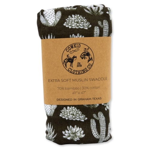 Vintage Cactus Bamboo Muslin Swaddle – Cowkid Clothing Company