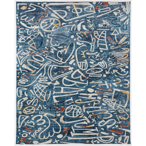 Katie Merz Sportsglyphs Basketball Power Loom Area Rug & Reviews | Wayfair