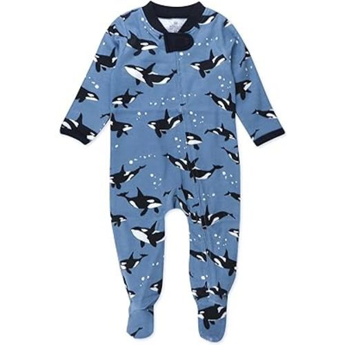 HonestBaby Sleep and Play Footed Pajamas One-Piece Sleeper Jumpsuit Zip-front PJs Organic Cotton for Baby Boys, Unisex