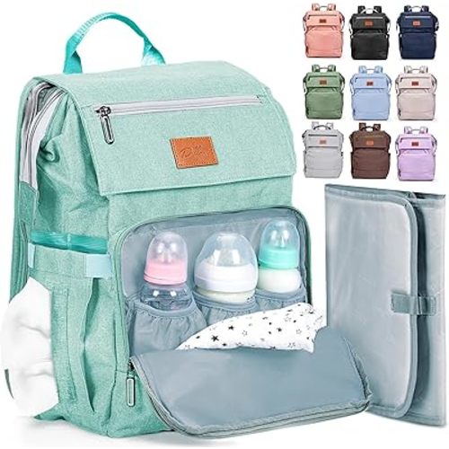 PILLANI Baby Diaper Bag Backpack - Baby Bag for Boys & Girls - Diaper Backpack - Large Travel Diaper Bags w/Changing Pad - Baby Registry Search & Baby Shower Gifts - Newborn Baby Essentials Must Haves