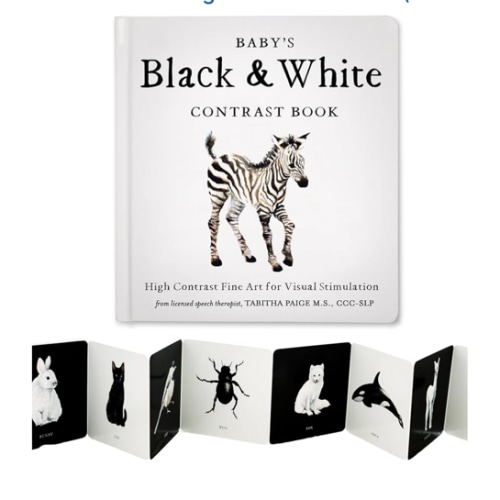 Baby's Black and White Contrast Book: High-Contrast Art for Visual Stimulation at Tummy Time (Tabitha Paige Children's Book Series)