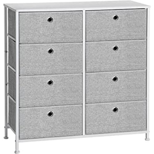 SONGMICS Storage Dresser with 8 Easy Pull Fabric Drawers for Closets, Nursery, Dorm Room ULTS24W