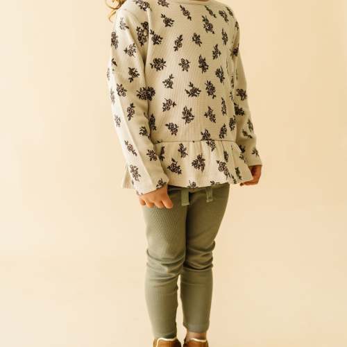 Organic Peplum Top & Leggings Set -Posy