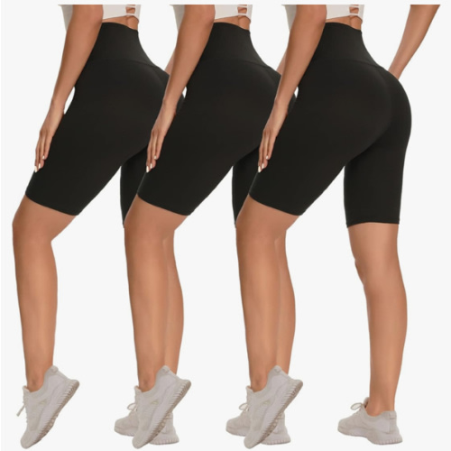 3 Pack Biker Shorts for Women – 8"/5" High Waisted Tummy Control Workout Yoga Running Athletic Shorts