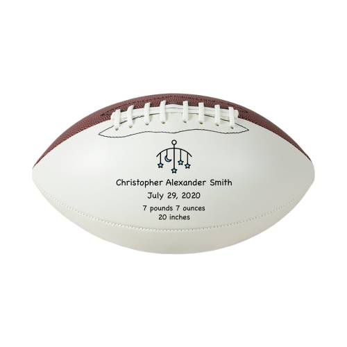Personalized Football Birth Announcement, Baby Girl, Baby Boy, New Dad Mom, Custom Nursery Gift, Father's & Mother's Day, Newborn Gift