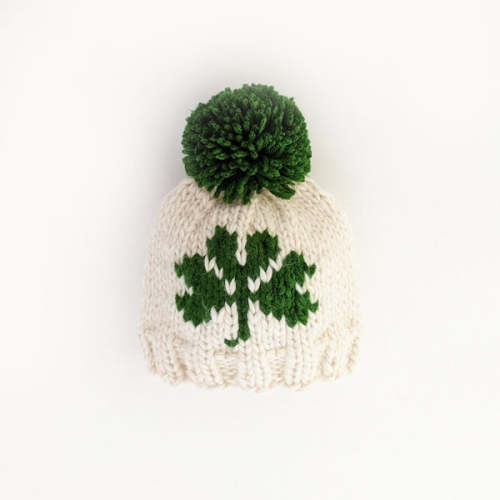 Shamrock St. Patrick's Day Hand Knit Beanie Hat