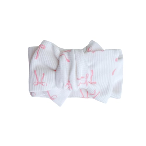 Oversized Topknot | Pink Bows Rib – Little and Fern