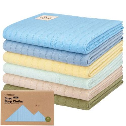 6pk Shea Baby Burp Cloths, Organic Cotton Burping Cloths for Babies, Boys, Girls, Soft & Absorbent Spit Up Rag