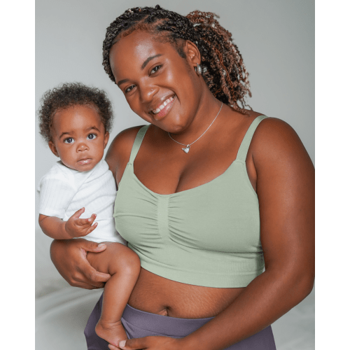 Sublime® Bamboo Hands-Free Pumping Lounge & Sleep Bra | Aqua Mist