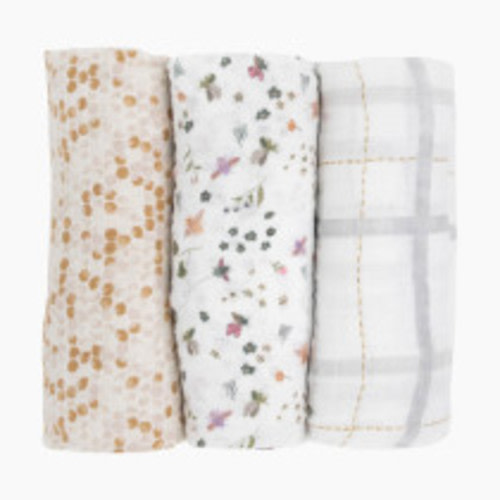 Little Unicorn Cotton Muslin Swaddle Blanket 3 Pack - Garden Bees
