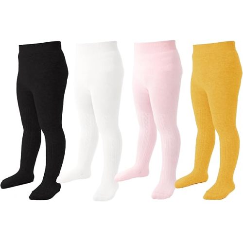 Baby Girl Tights Toddler Cable Knit Leggings Seamless Cotton Stockings Winter Warm Pantyhose 3/4/5 Pack