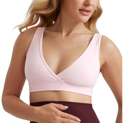 CRZ YOGA Butterluxe Maternity Nursing Bras for Women Crossover Wireless Sleep Breastfeeding Lounge Pregnancy Bralette Comfy