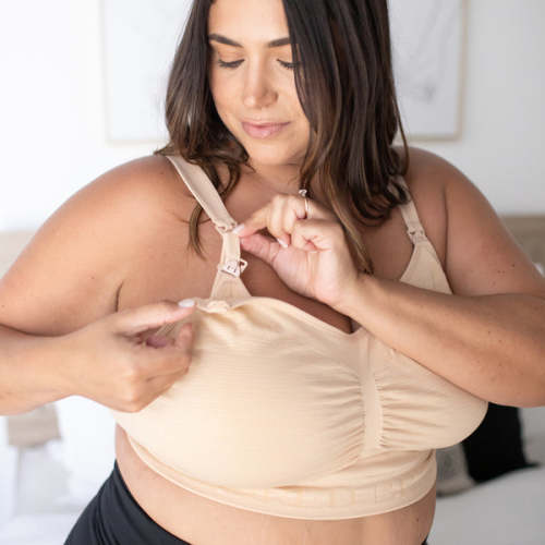 Sublime® Hands-Free Pumping & Nursing Bra | Beige