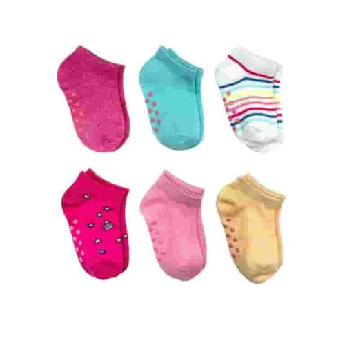 Wonder Nation Baby and Toddler Girl Ankle Socks, 6-Pack, Sizes 0M-18M