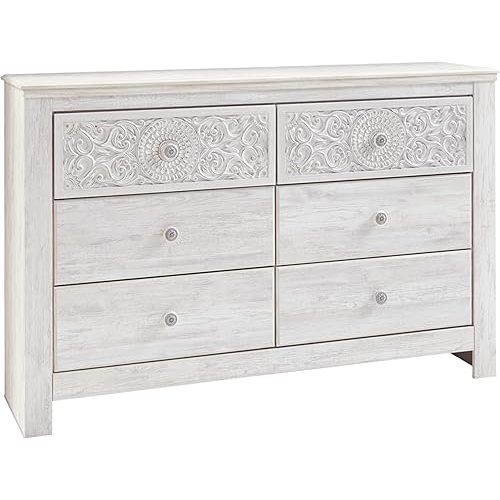 Signature Design by Ashley Paxberry Boho 6 Drawer Dresser, Whitewash
