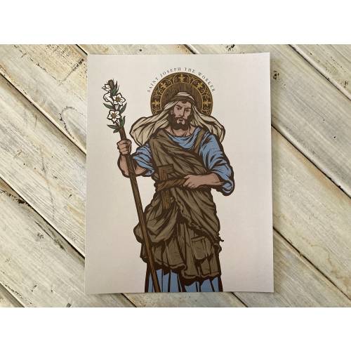 Saint Joseph the Worker 8.5 x 11; Large Print