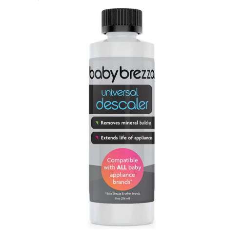Baby Brezza Descaler 8 oz. Made in USA. Universal Descaling Solution for Baby Brezza and other baby appliances. Removes mineral build-up and extends your machine’s lifespan.